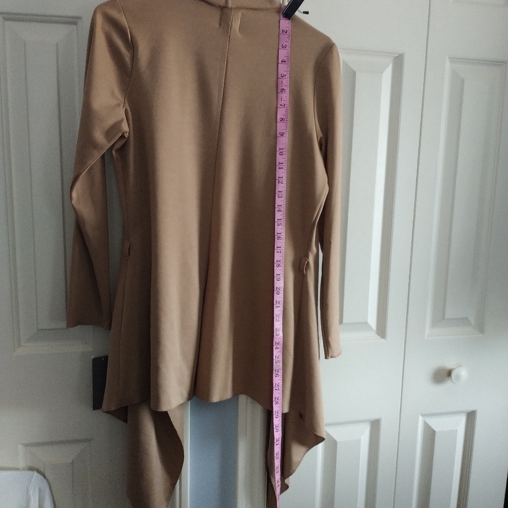 Queen Collection Shawl Collar Knit Cascading Jacket Open Front S - Picture 13 of 13